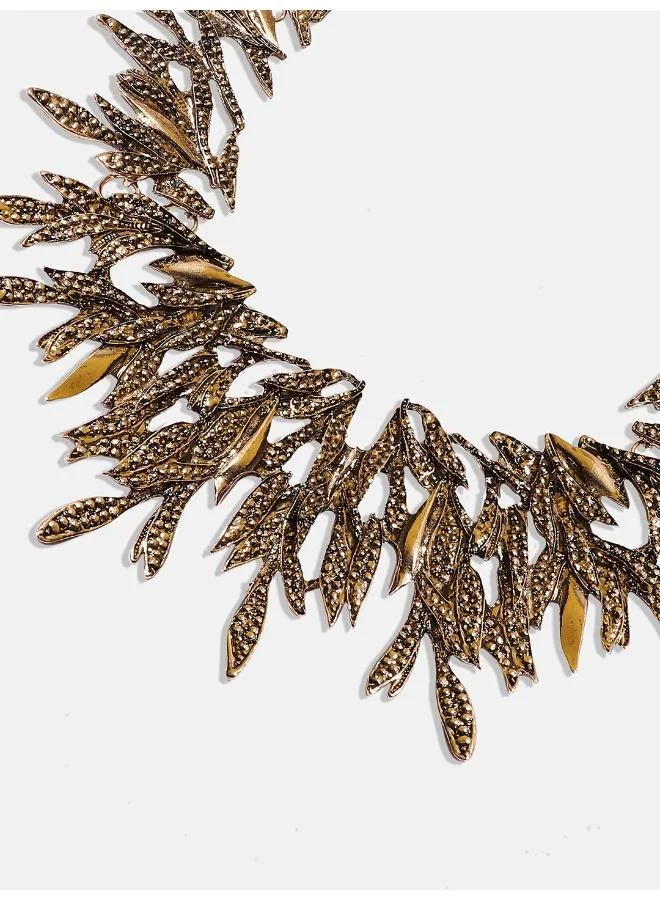 Sohi  Dented Metallic Artificial Necklace Jewellery for Women | Best Price UAE