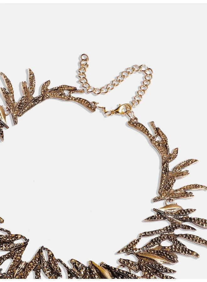Sohi  Dented Metallic Artificial Necklace Jewellery for Women | Best Price UAE