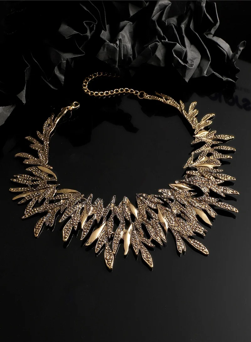 Sohi  Dented Metallic Artificial Necklace Jewellery for Women | Best Price UAE