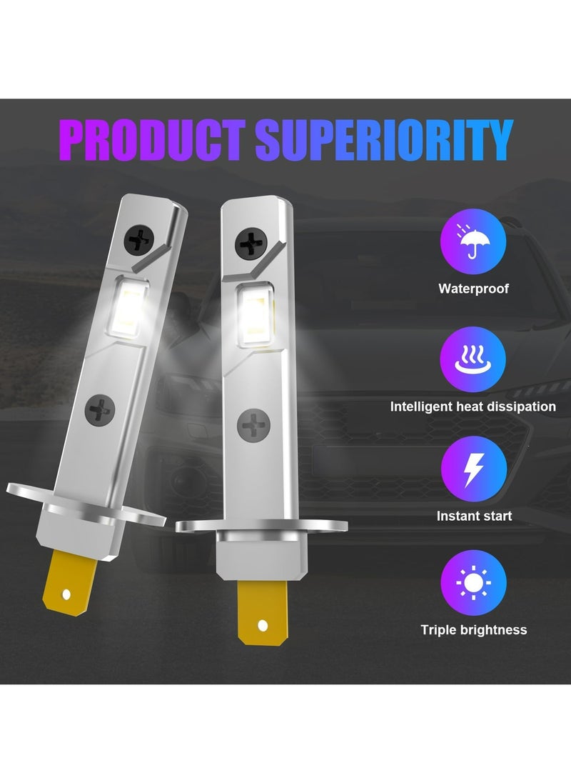 CMGTYYD - H1 Car Inline High Beam Bulb, 2 PCS 3750-2SMD LED Fog Light, Waterproof Energy Saving, Universal Replacement Lighting for Most Car Models, Easy Plug & Play (White) - Image 1
