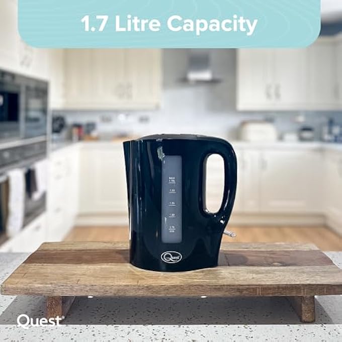 Quest 35109 17 Litre Electric KettleBlackCord StorageWater Level IndicatorBpa FreeAutomatic CutOffStudent Essentials For University - Image 5