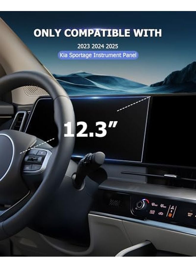 2025 Kia Sportage 2023 2024 12.3 Inch Tempered Glass Dashboard Touch Screen Protector - Image 3