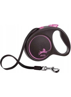 Flexi Black Desing 5m Stripe Dog Walk Pink Medium 