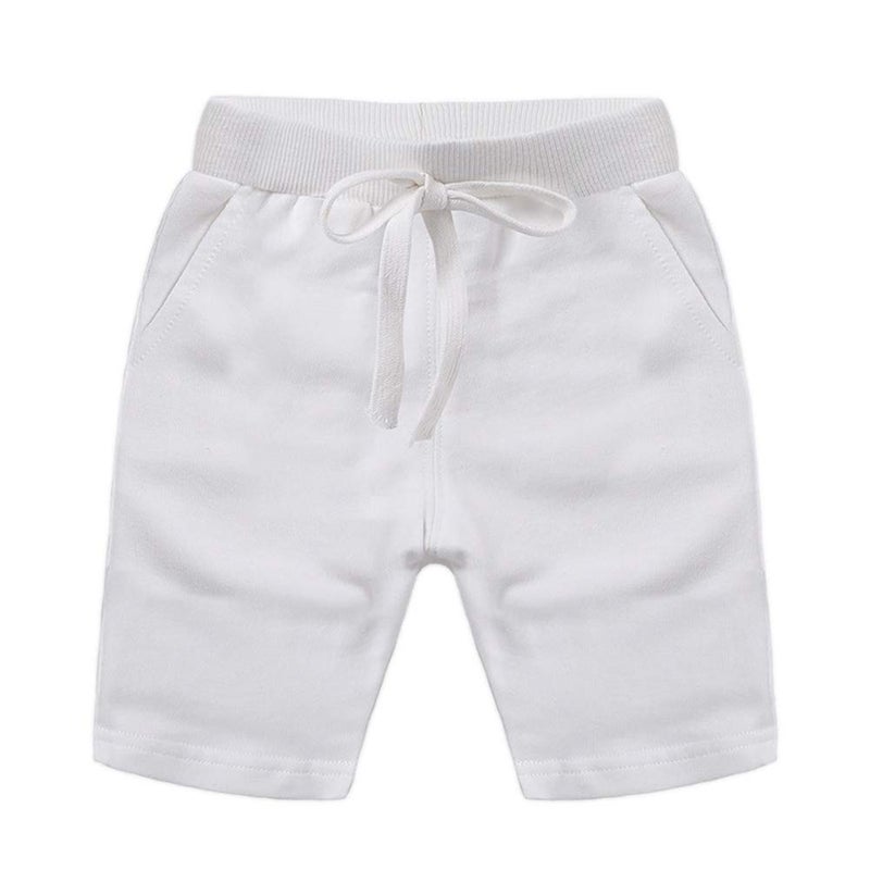 HAXICO Toddler Baby Boys Summer Knee Length Solid Cotton Candy Sport Shorts Kids Harem Pants White, 5T - Image 5