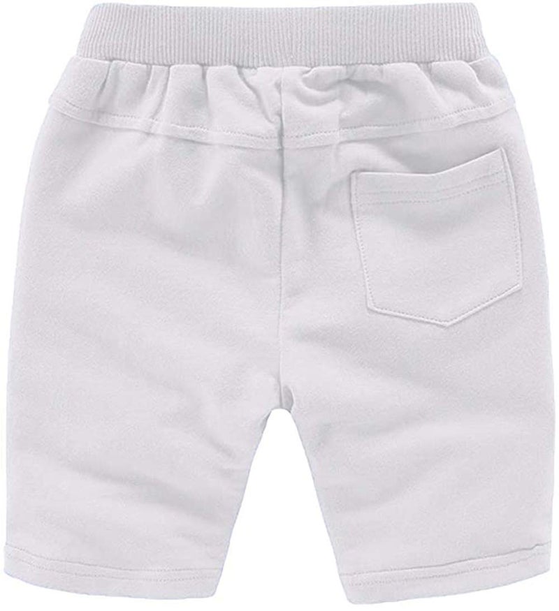 HAXICO Toddler Baby Boys Summer Knee Length Solid Cotton Candy Sport Shorts Kids Harem Pants White, 5T - Image 2