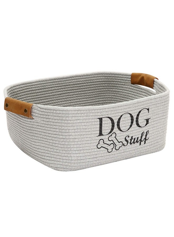 مورزي صندوق تخزين ألعاب الكلاب المتين المصنوع من حبل قطني، صندوق كبير للكلاب، سرير للحيوانات الأليفة، صندوق ألعاب للجراء - مثالي لتنظيم ألعاب الحيوانات الأليفة والبطانيات والمقود والملابس وأي أغراض للكلاب - رمادي - Image 1