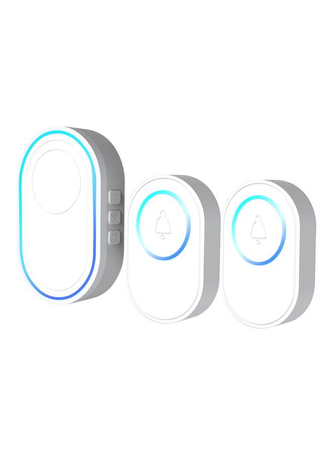 نيبمينينت طقم جرس باب لاسلكي مع قابس أوروبي أبيض/أزرق Doorbell Button - 2x(2.7x1.7x0.7), Hub (3.6x2.2x1.9)بوصة  - Image 2