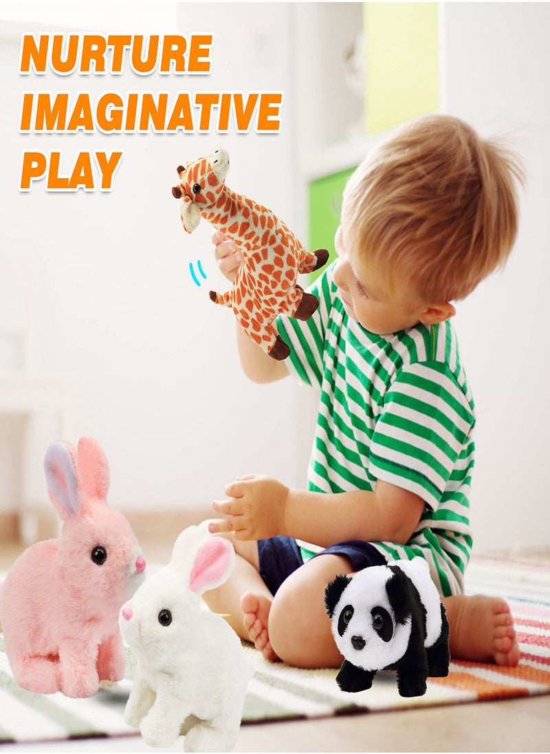 SYOSI - Interactive Electronic Pet, Hopping Rabbit Plush Bunny Toy with Sounds Movements Animated Walking Wiggle Ears Twitch Nose Gift for Toddlers Birthday, Stuffed Animal Electric Gift - Image 1