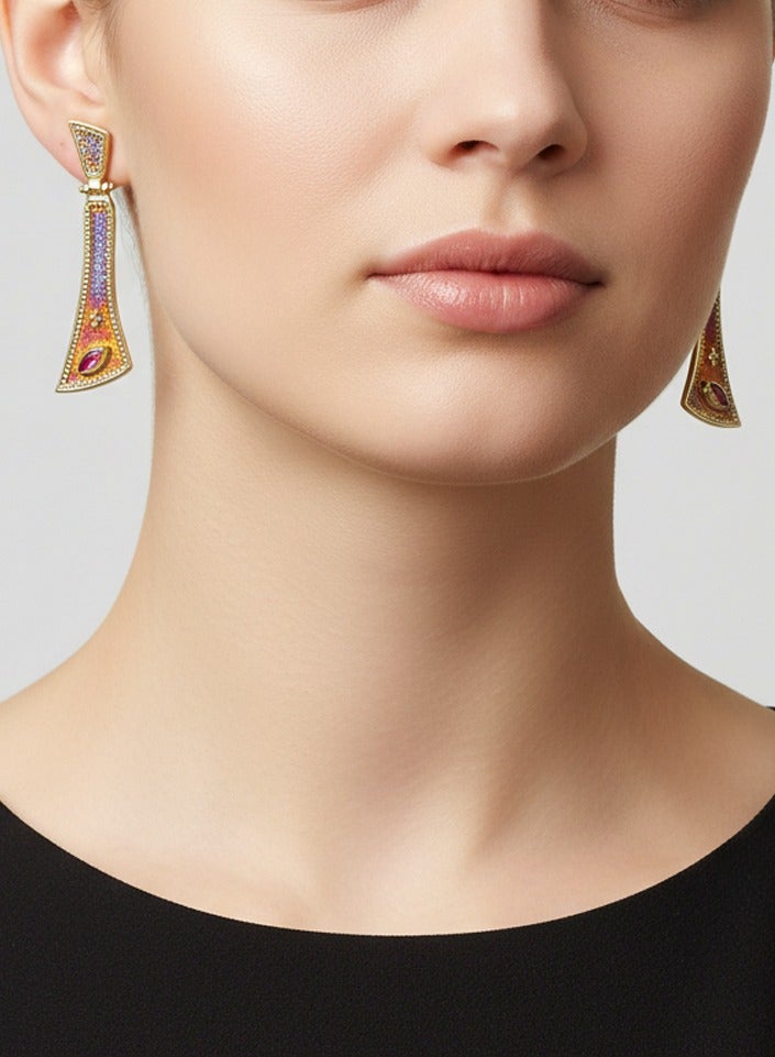 بي تي سي إيلا - أقراط فضة مطليه بالذهب (SIL0469) - Image 1