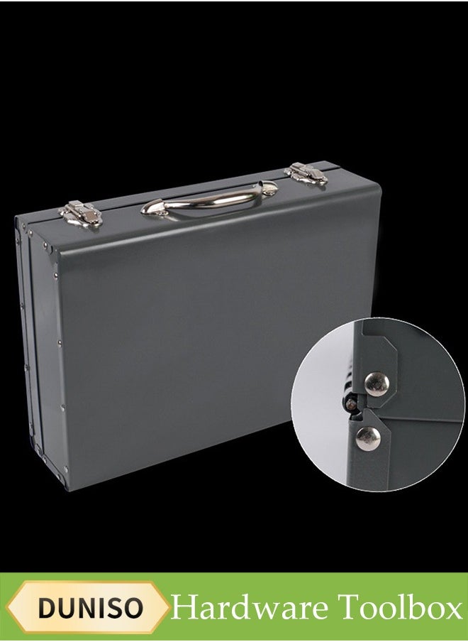 DUNISO Hardware Toolbox ，Heavy Duty Portable Atorage Box，with Organizer and Metal Latch for Household and Professional，42cm x 30cm  - Image 1
