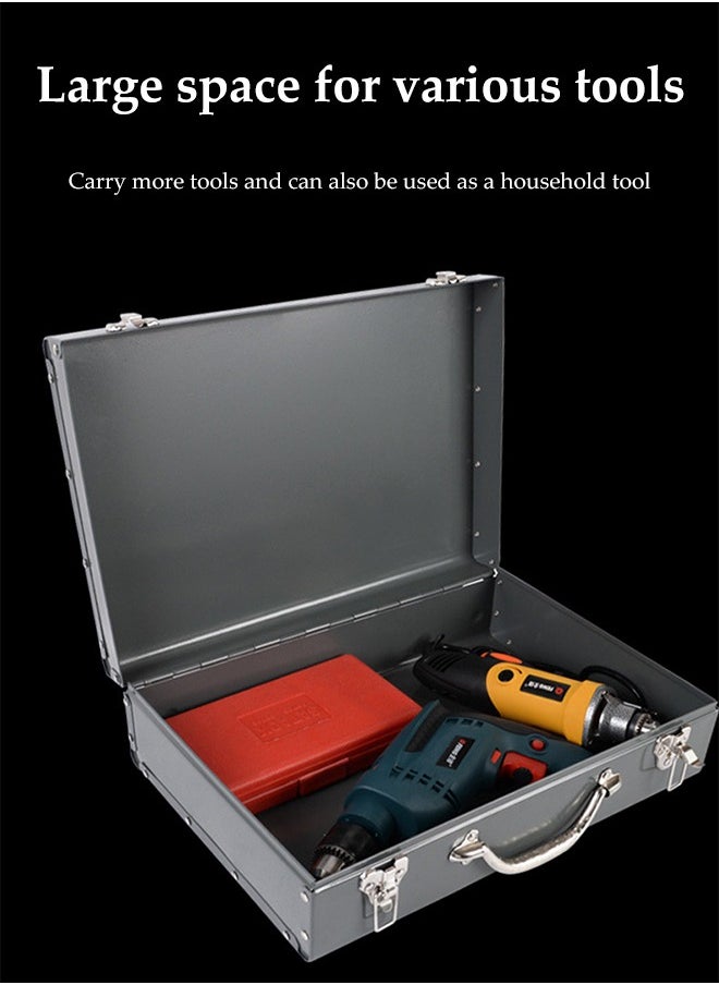 DUNISO Hardware Toolbox ，Heavy Duty Portable Atorage Box，with Organizer and Metal Latch for Household and Professional，42cm x 30cm  - Image 2