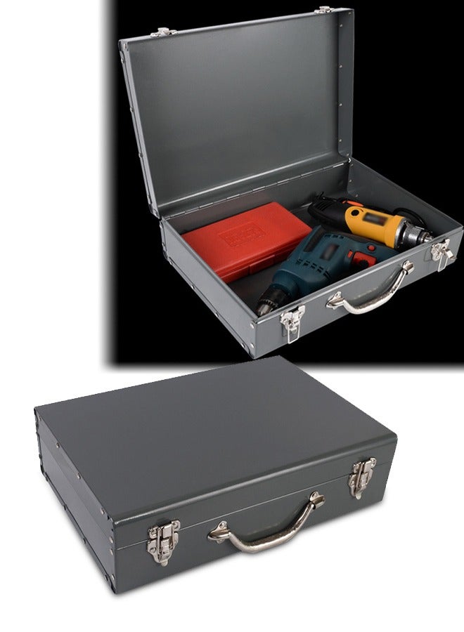 DUNISO Hardware Toolbox ，Heavy Duty Portable Atorage Box，with Organizer and Metal Latch for Household and Professional，42cm x 30cm - Image 1