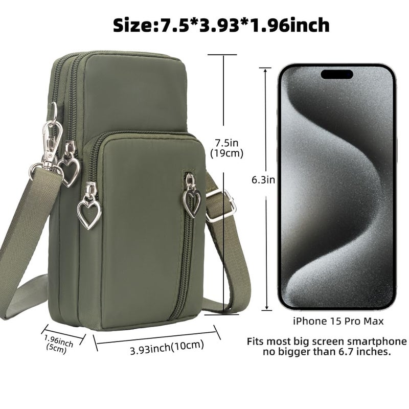 JANKS Small Crossbody Bags for Women Mini Cell Phone Purses with Crossbody Strap Phone Wallet Shoulder Bag Nylon Arm Bag - Image 4