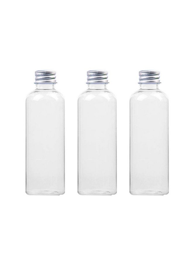 lasenersm 3 Pieces 100Ml Plastic Bottle With Aluminum Cap Plastic Bottle With Screw Cap Refillable Plastic Sample Bottle Cosmetic Dispenser Container For Lotion Shower Gel Cleaning Water Oiltransparent - Image 1