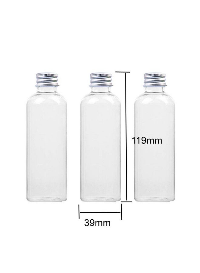 lasenersm 3 Pieces 100Ml Plastic Bottle With Aluminum Cap Plastic Bottle With Screw Cap Refillable Plastic Sample Bottle Cosmetic Dispenser Container For Lotion Shower Gel Cleaning Water Oiltransparent - Image 2