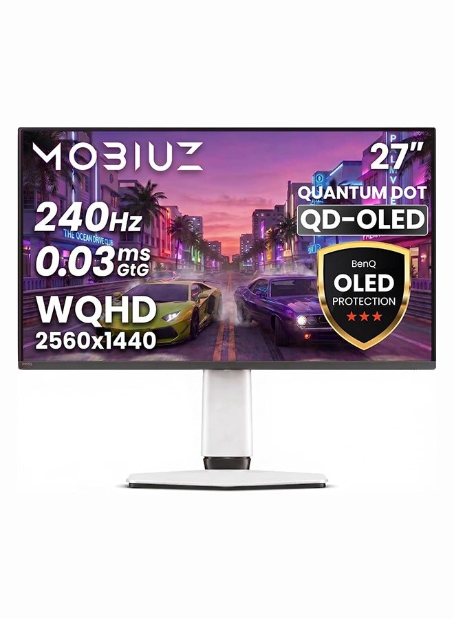 BenQ [2026 Model] 27 Inch MOBIUZ QHD 2K OLED Gaming Monitor, 2560 x 1440, 240Hz Refresh Rate, 3rd Gen QD-OLED, Game Art Color Tuning, 0.03ms Response Time, HDR, EX271QMZ white - Image 1