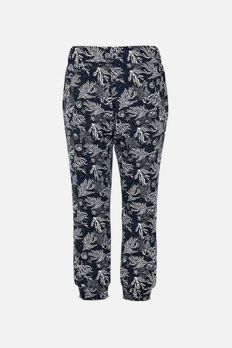 Tchibo Women Printed Jersey Pants, Navy - Image 3