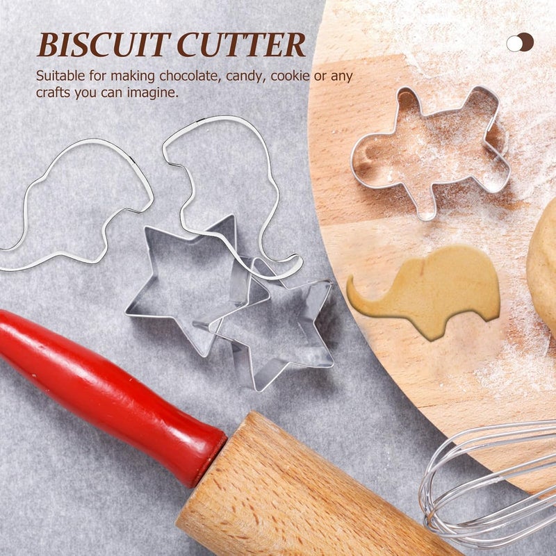 Elephant Cookie Cutters 8pcs Set Stainless Steel Biscuit Mold Metal Animal Cookie Molds for Baking Bakery Supplies - Image 4