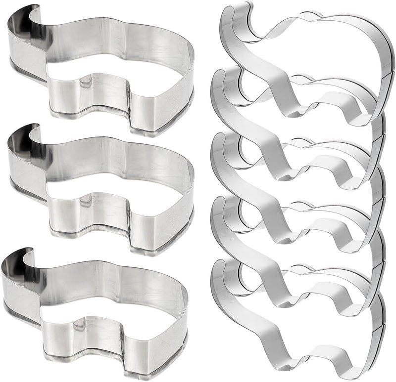 Elephant Cookie Cutters 8pcs Set Stainless Steel Biscuit Mold Metal Animal Cookie Molds for Baking Bakery Supplies - Image 1