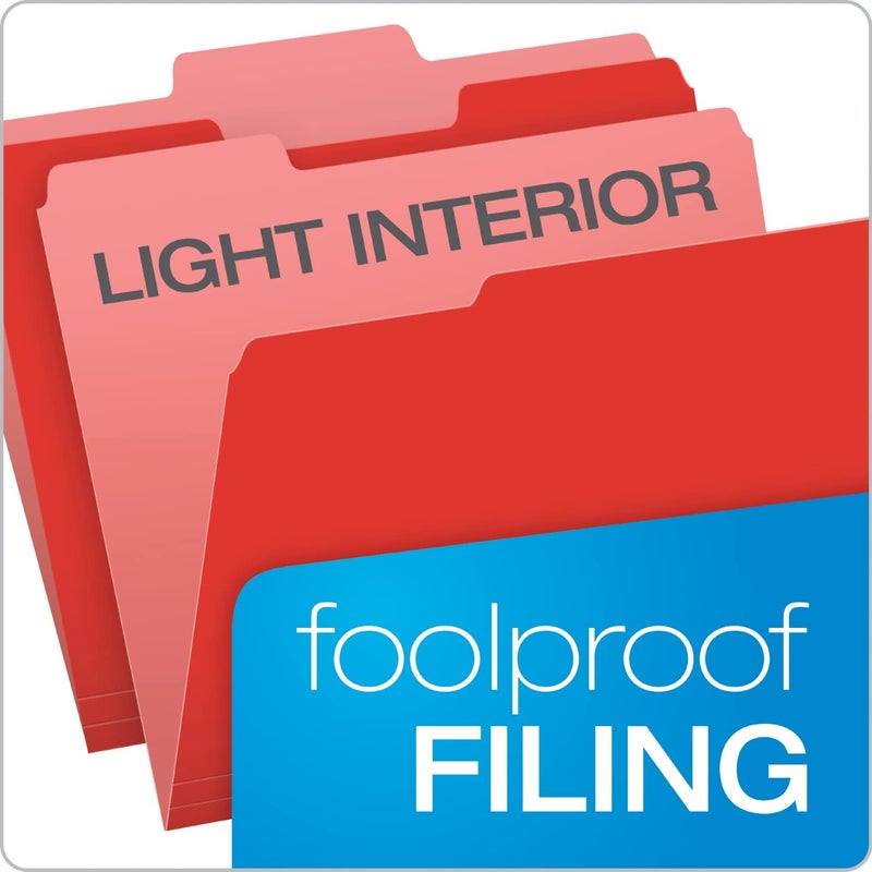 Pendaflex Colored File Folders Letter Size - 100 Pack of 12 Assorted Color Folders for Documents - 1/3-cut Tabs - Image 2