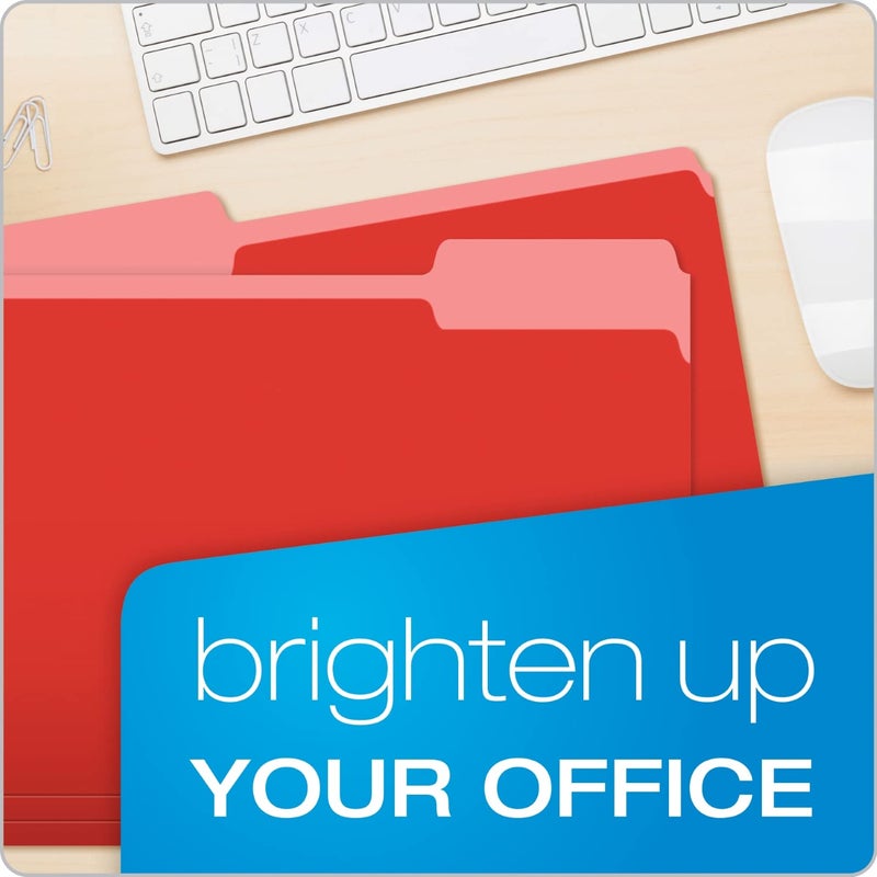 Pendaflex Colored File Folders Letter Size - 100 Pack of 12 Assorted Color Folders for Documents - 1/3-cut Tabs - Image 4