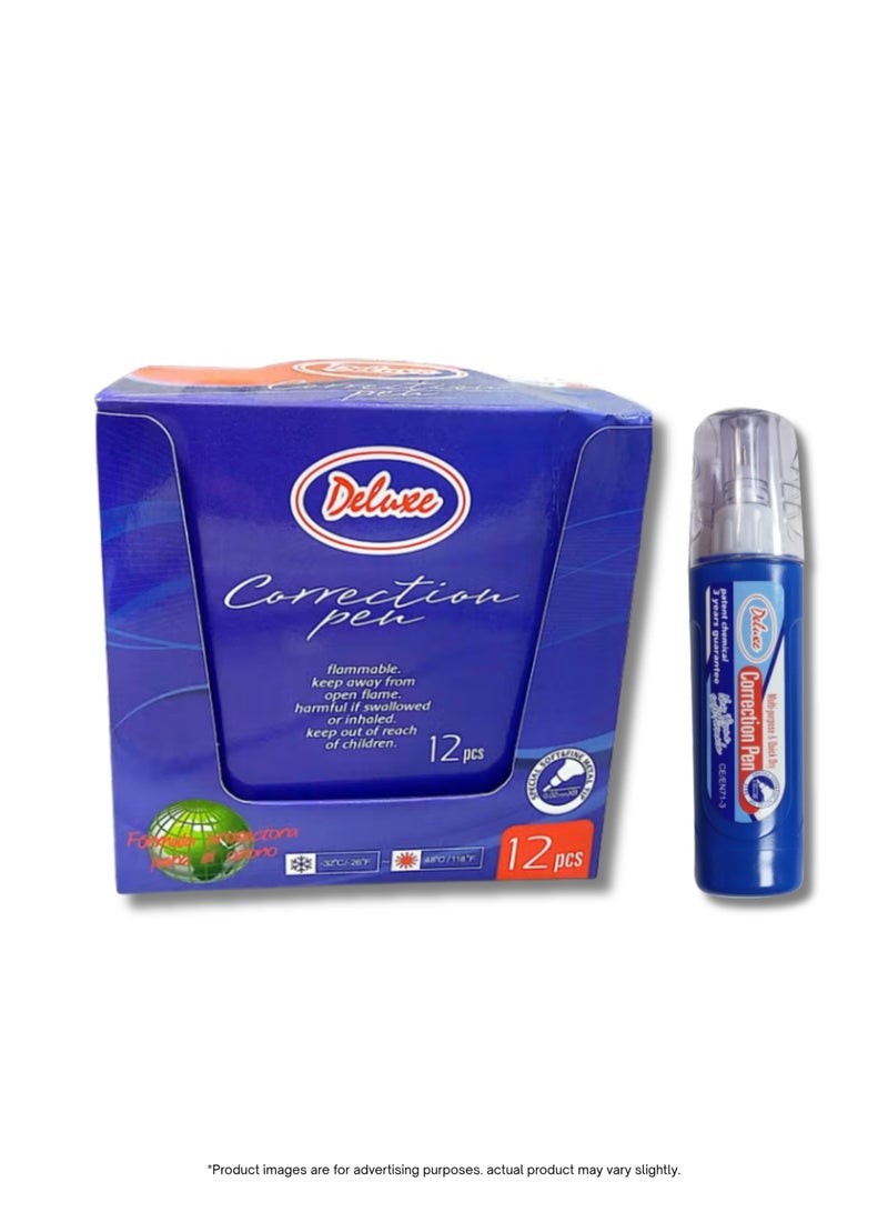 Deluxe Correction Pen Fast Dry – Pack of 12 - Image 1