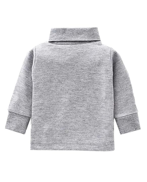 U Care UCARE Kids Boys & Girl's Full Sleeves High Neck Thermal Top | Thermal Vest for Girls & Boys (in, Age, 2 Years, 3 Years, Regular, Light Grey) - Image 2