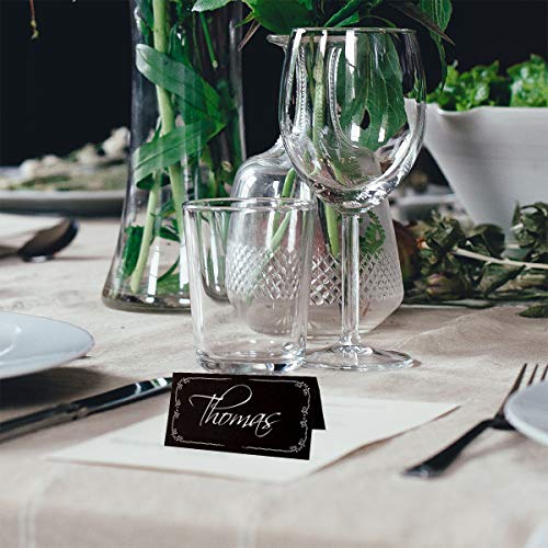 Summer-Ray.com Summer-Ray 48 Black Modern Wedding Place Cards with White Rim Seating Cards Escort Cards - Image 5