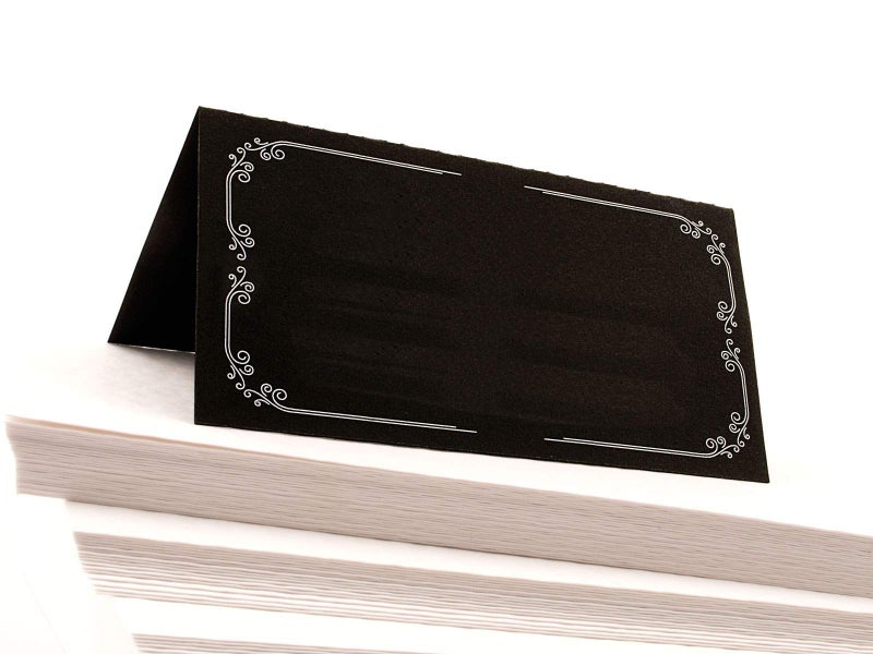 Summer-Ray.com Summer-Ray 48 Black Modern Wedding Place Cards with White Rim Seating Cards Escort Cards - Image 2