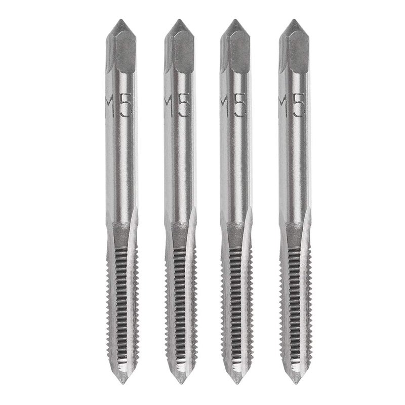 YXQ M5 x 0.8mm Tap Machine HSS Metric Right Hand Thread 3 Straight Flute Taps Taper and Plug, 4Pcs - Image 5