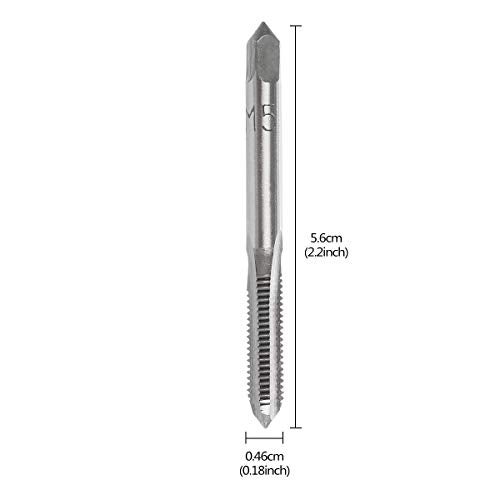 YXQ M5 x 0.8mm Tap Machine HSS Metric Right Hand Thread 3 Straight Flute Taps Taper and Plug, 4Pcs - Image 2