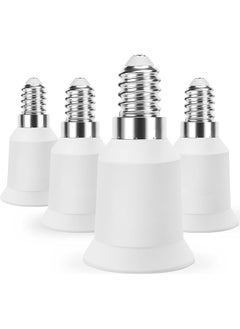 E14 to E27 Socket Converter, 4 Pcs Screw to Screw Edison Adapter, SES to ES Lamp Base Adapter for LED, Incandescent, and CFL Bulbs