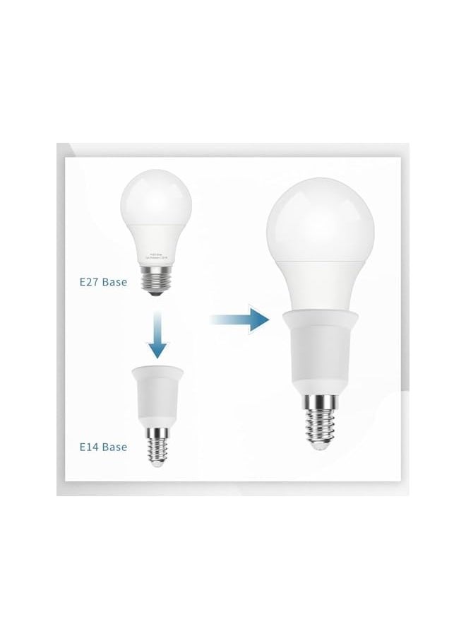 The Bros - E14 to E27 Socket Converter, 4 Pcs Screw to Screw Edison Adapter, SES to ES Lamp Base Adapter for LED, Incandescent, and CFL Bulbs - Image 1