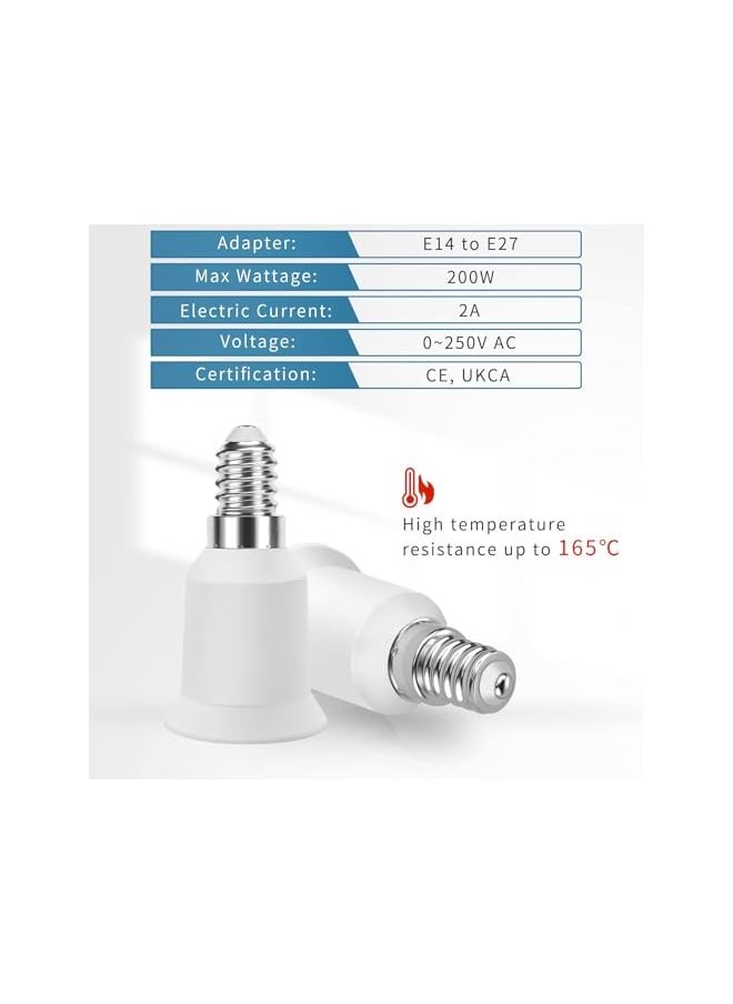 The Bros - E14 to E27 Socket Converter, 4 Pcs Screw to Screw Edison Adapter, SES to ES Lamp Base Adapter for LED, Incandescent, and CFL Bulbs - Image 1