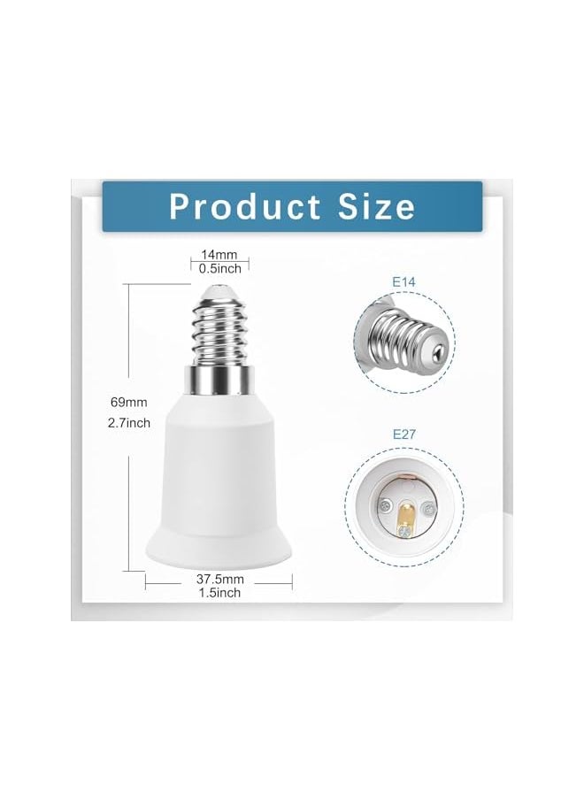 The Bros - E14 to E27 Socket Converter, 4 Pcs Screw to Screw Edison Adapter, SES to ES Lamp Base Adapter for LED, Incandescent, and CFL Bulbs - Image 1