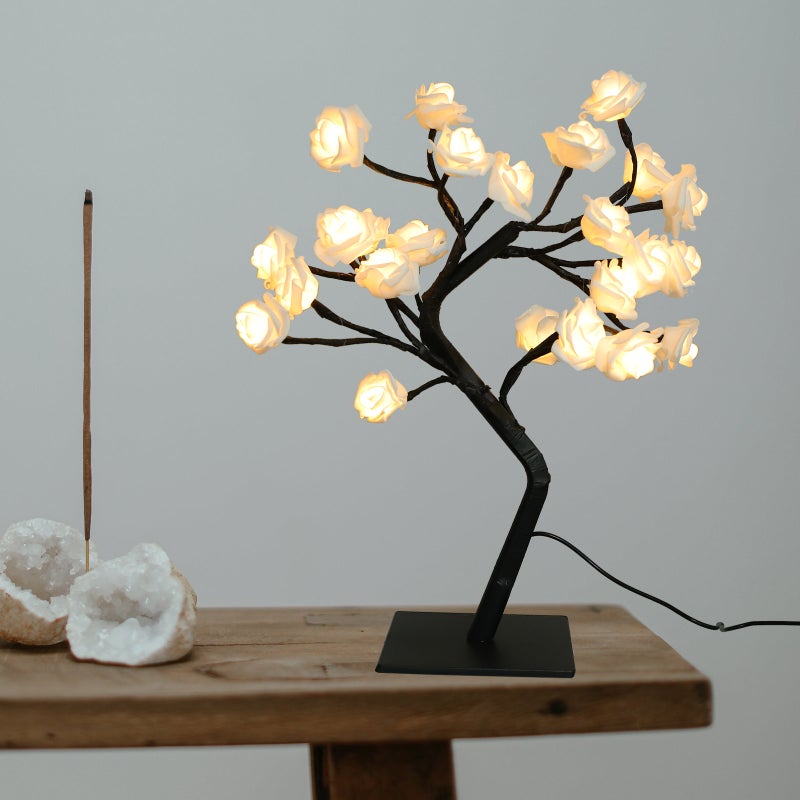 2 pcs Tree Shape Desk Lamp Unique Beautiful Bedside Lamp without Battery (White) - Image 3