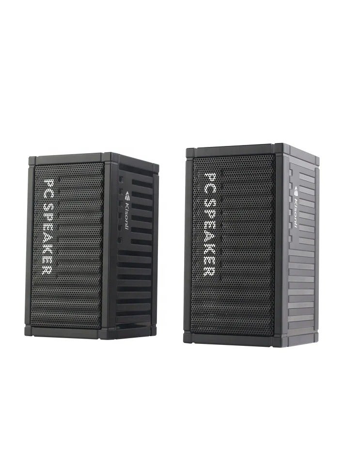 كيسونلي Kisonli KS-13 مكبر صوت USB 2.0 صغير محمول – صوت ستيريو واضح لأجهزة الكمبيوتر واللابتوب - Image 1