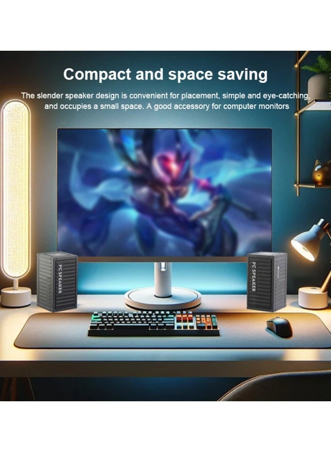 كيسونلي Kisonli KS-13 مكبر صوت USB 2.0 صغير محمول – صوت ستيريو واضح لأجهزة الكمبيوتر واللابتوب - Image 5