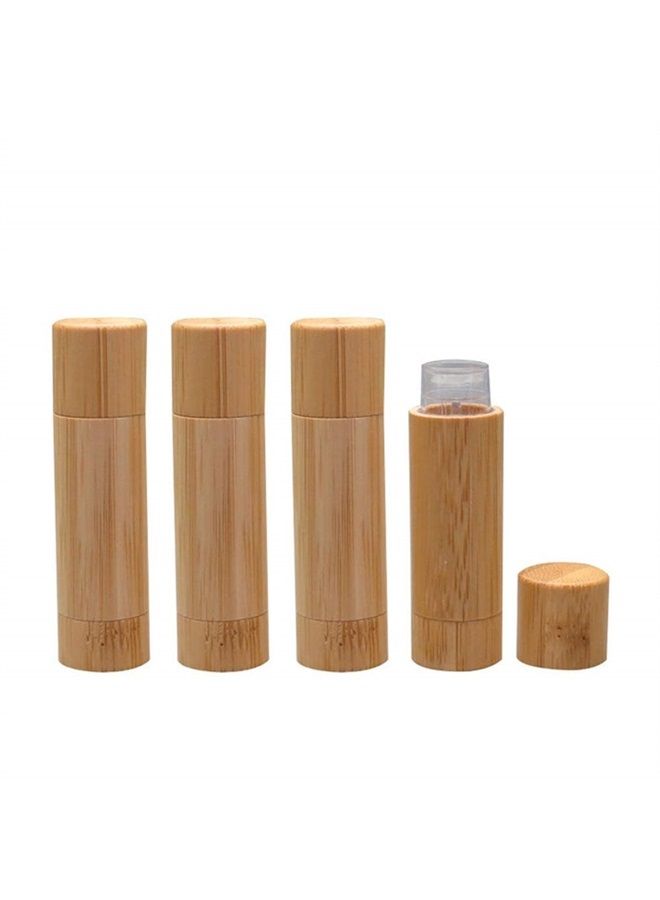 Furnido Natural Bamboo Lip Balm Tubes,5.5g Empty Refillable DIY Lipstick Tube Holder Deodorant Case For Cosmetic Lipstick Lip Gloss Containers with Clear PP Plastic Inner,BPA Free-Pack of 4 - Image 1