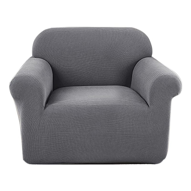 ABOUT SPACE Universal Single Seater Sofa Slipcover Spandex Polyester Stretchable Fabric with 8 Foam Sticks Easy Machine Washable Protective Suitable for HomeOffice90140 cm Grey - Image 1
