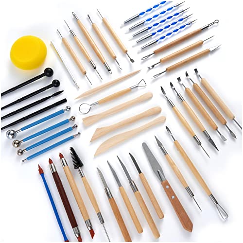TEMONTIAN Clay Sculpting Tools,Air Dry,Pottery Tools,44 Pcs Double Sided Polymer Clay Tools Kit,Ceramics, Modeling Tools with Carrying Case Bag - Image 3