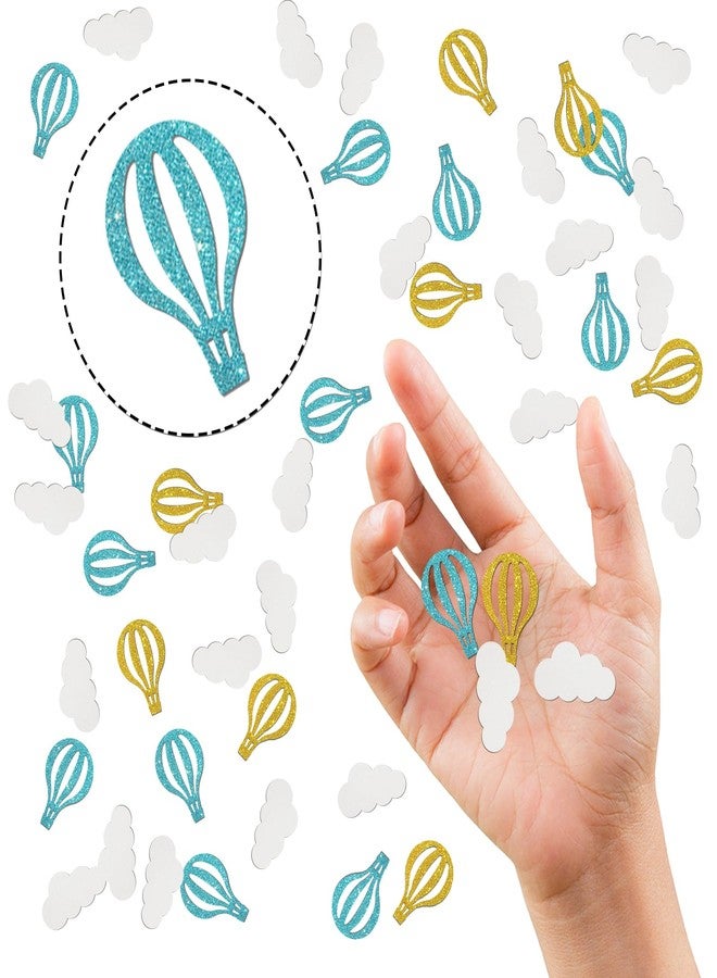 INNORU Hot Air Balloon Confetti Glitter, Cloud Travel Theme Table Decor, Baby Shower Paper Scatter, Children Boys Girls Birthday Wedding Graduation Retirement Party Table Decorations, 120pcs - Image 3