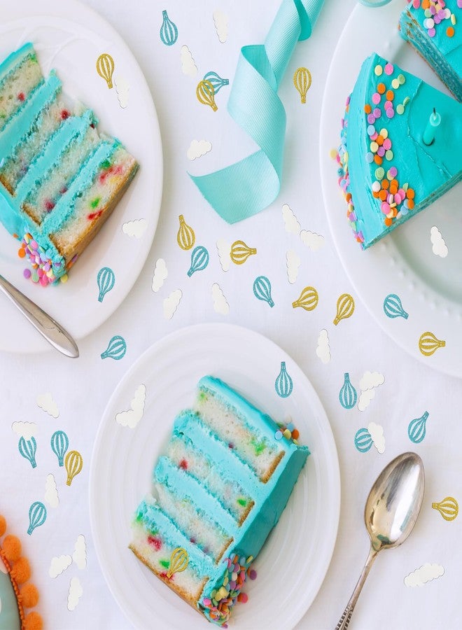 INNORU Hot Air Balloon Confetti Glitter, Cloud Travel Theme Table Decor, Baby Shower Paper Scatter, Children Boys Girls Birthday Wedding Graduation Retirement Party Table Decorations, 120pcs - Image 5