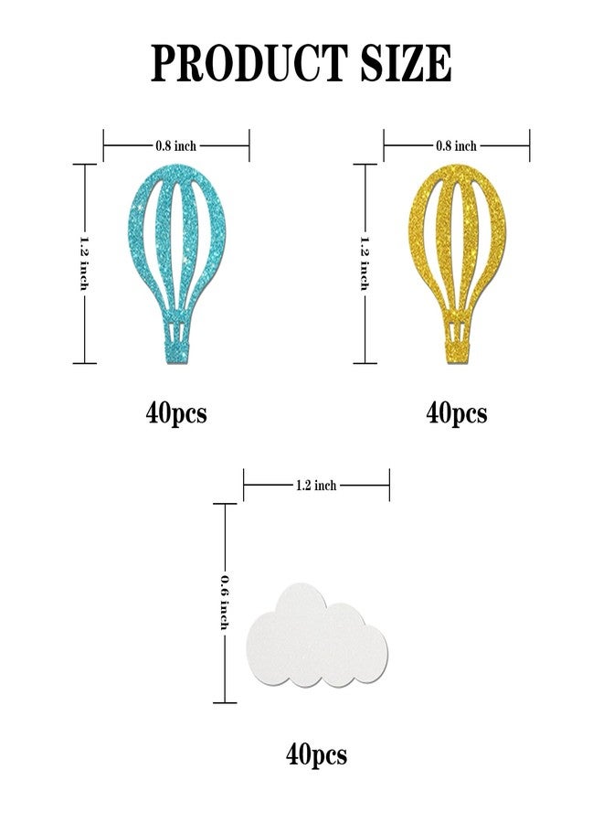 INNORU Hot Air Balloon Confetti Glitter, Cloud Travel Theme Table Decor, Baby Shower Paper Scatter, Children Boys Girls Birthday Wedding Graduation Retirement Party Table Decorations, 120pcs - Image 2