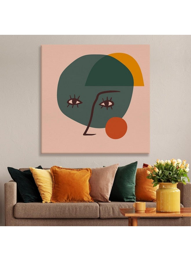 LADECOR Abstract Wall Art Modern Painting Decoration Canvas Framed Unique Painting for Living Room, Bedroom, and Office Wall Décor Design Design (24 Inch x 24 Inch, B) - Image 1