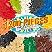 MANNIDOO 1200 Pieces Flat Pieces 9 Sizes Classic Moc Parts and Pieces Tiles Expansion Set Compatible with All Major Brands Building Bricks Bulks for Smooth Surface 12 Colors - Image 2