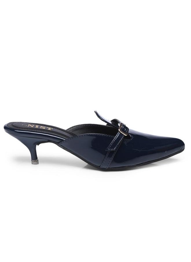 GNIST GNIST Buckle Detail Pointed Toe Kitten Heel Mules  - Image 5