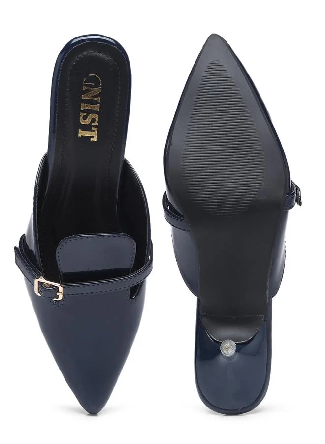 GNIST GNIST Buckle Detail Pointed Toe Kitten Heel Mules