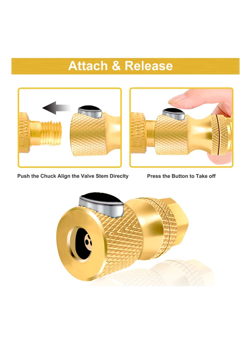 Excefore - Locking Air Chuck, Heavy-Duty Brass Air Chuck for Tires, Easy to Use, Leak-Proof, Rated up to 200psi (2 Pack) - Image 1