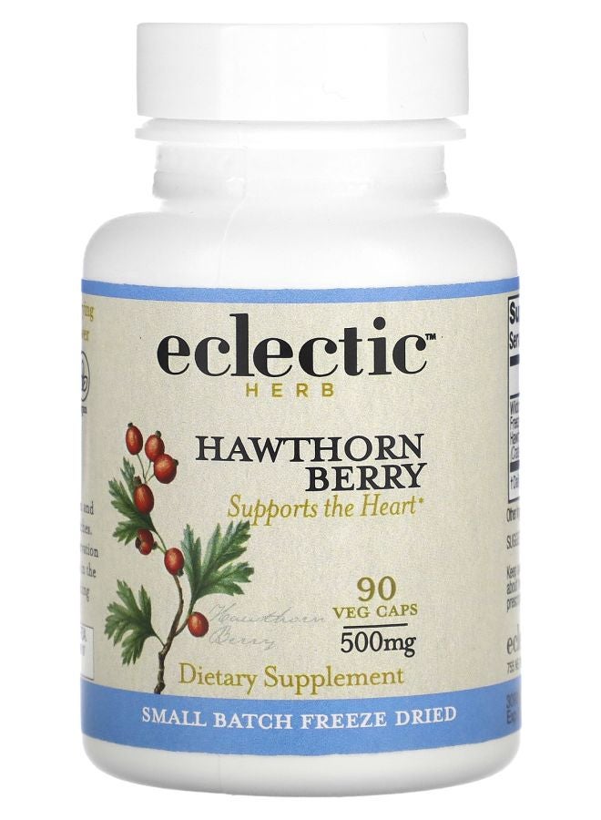 Eclectic Herb Hawthorn Berry 500 mg 90 Veg Caps - Image 1